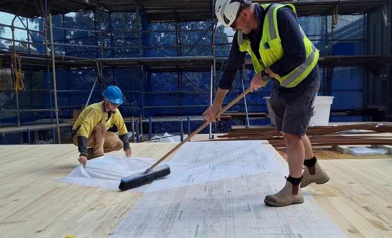 72 new house in cross laminated timber and concrete with DEFENCE ADHESIVE  